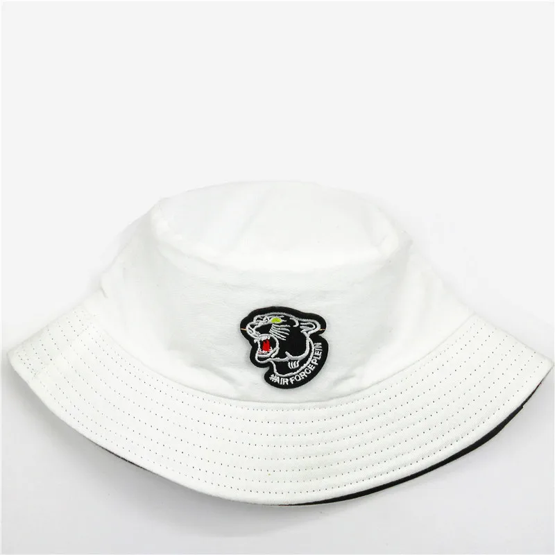 LDSLYJR хлопковая Панама с черной вышивкой леопарда рыбацкая шляпа уличная дорожная