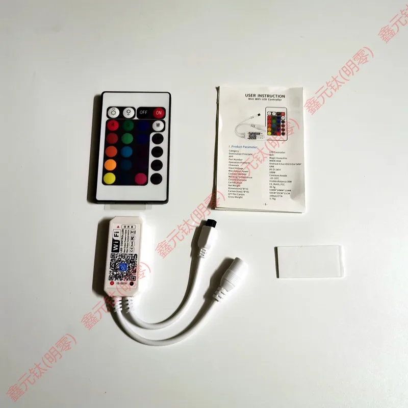 

USER INSTRUCTION Mini Wifi LED controller RGB RGBW 5-28v 100W 24key APP dimmers Brightness intensity color control