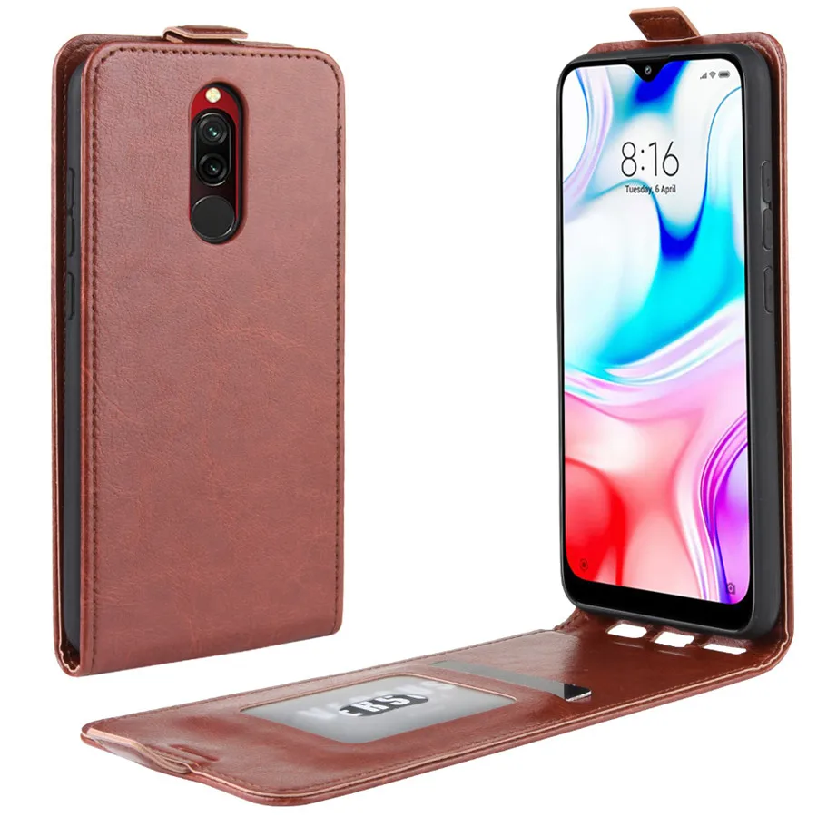Xiaomi Redmi 8 чехол 6.22 дюймов ретро кожаный Магнитный Вертикальный книжка Флип чехол на для Xiaomi Redmi 8 чехол чехлы обложка бизнес телефона сумка