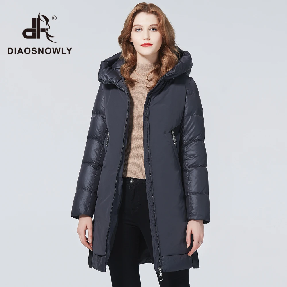 Diaosnowly 2020 Новый Пуховик Женский Зимний С Копюшоном Мода Толстые Куртки Для Женщин