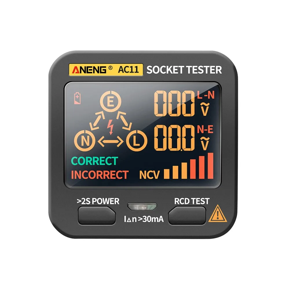 

4-Plug Optional AC11 Socket Tester Digital Display Voltage Test Detector EU/AU/US/UK. Conversion Plug