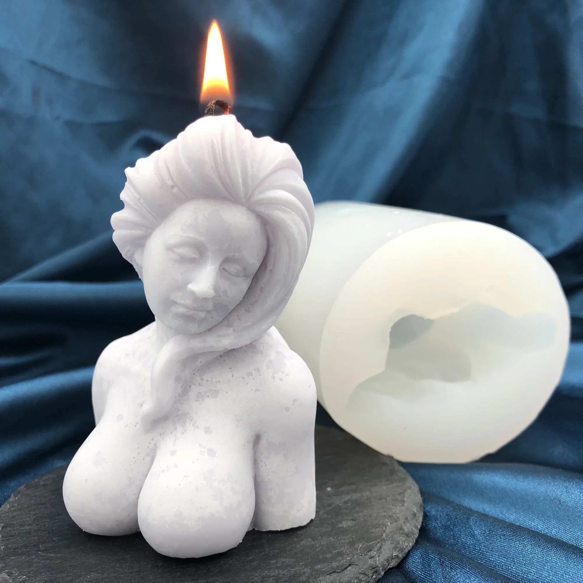 3D Silicone Sexy Lady Candle Mold Female Naked Torso Clay Soap Resin | Дом и сад
