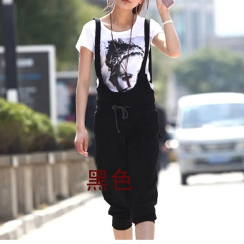 Free Shipping 2021 New Fashion Bib Pants Jumpsuit Harem Plus Size S-10XL Customized Rompers For Women Black Grey Overalls |