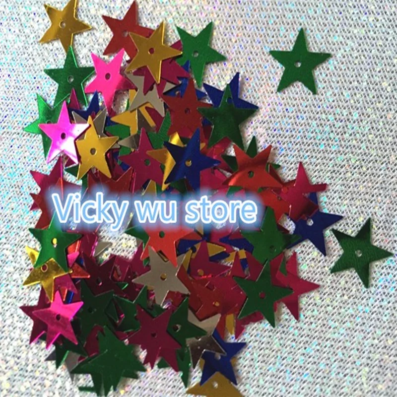 

10g/lot 15mm mixed color Star Sequins Flat Loose Sequins Paillettes Wedding Craft DIY Women costume craft Lentejuelas Accessorie