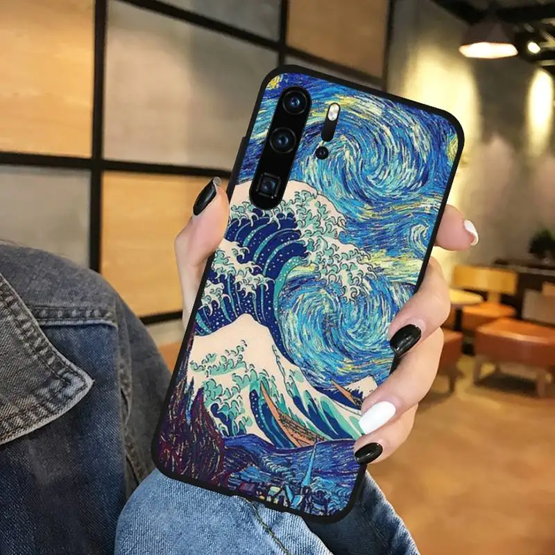 

Paintings Starry Night Van Gogh Phone Case For Huawei honor Mate P 9 10 20 30 40 Pro 10i 7 8 a x Lite nova 5t