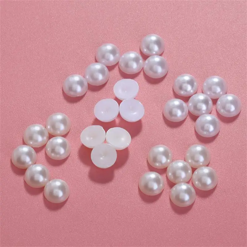 

10000Pcs/BagSmall Size Round Shape Semicircle Flatback Pearls Glue Crafts Decor Simulated-Pearl Jewelry Studs for Women
