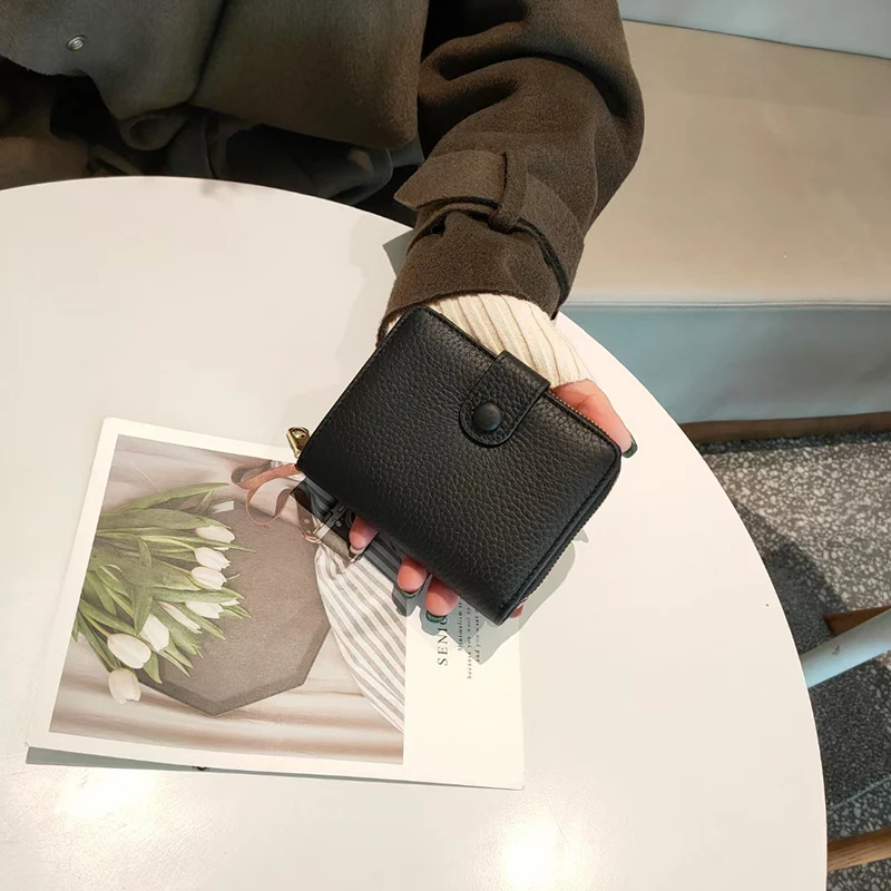 

Mini Wallet Wallet Women Genuine Cow Skin Real Soft Leather Delicate Handmade Purse for Cards and Money Ladies Gift