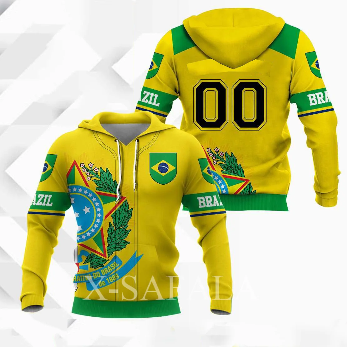 

Brazil Country Map Flag Skull 3D Printed Hoodie Man Female Zipper Pullover Sweatshirt Hooded Jersey Streetwear Tracksuits-20