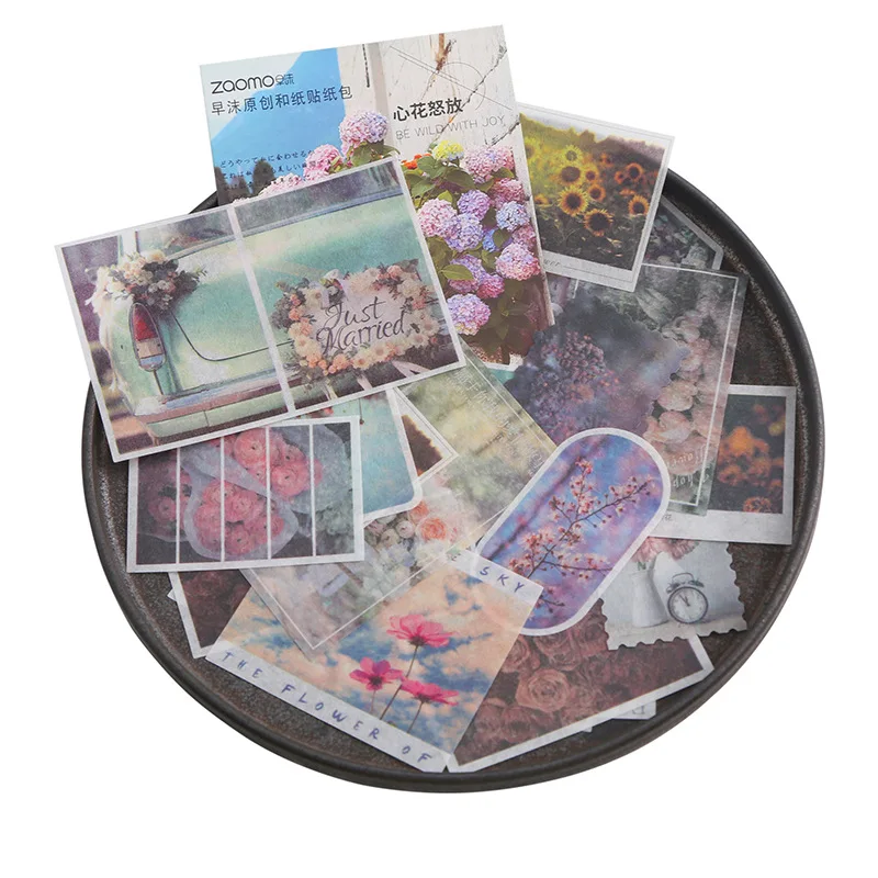 

40Pcs/1Pack Travel Series and Paper Sticker Pack Handbook Journal Diary Decorative Sticker School Stationery Supplies