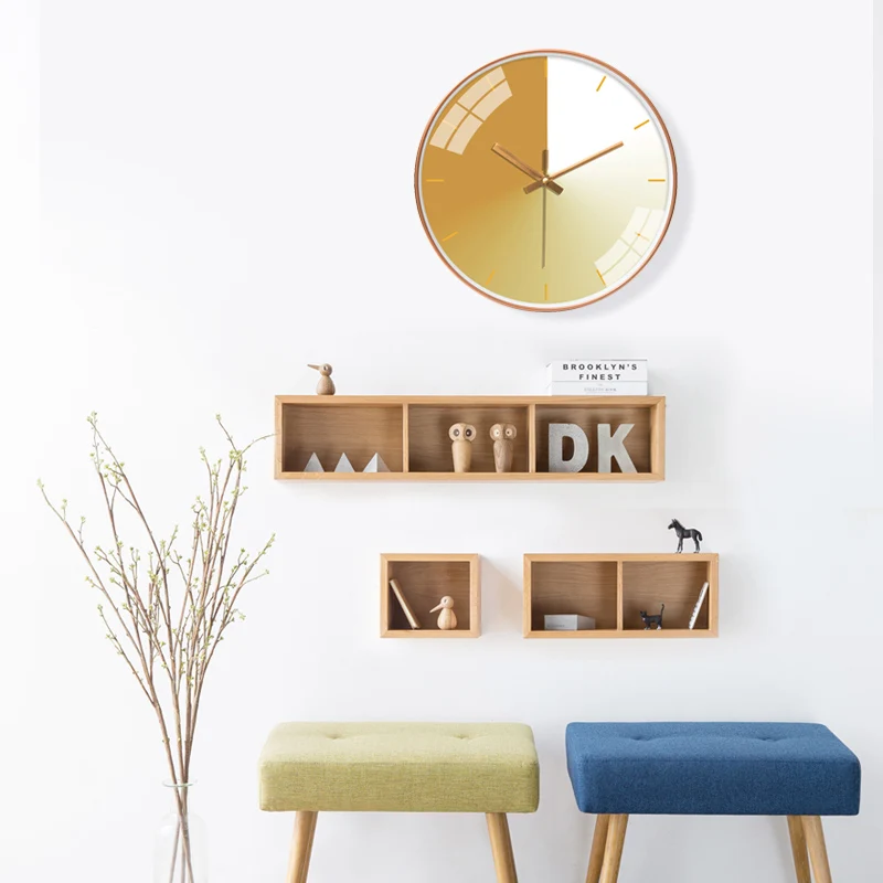 Настенные часы в скандинавском стиле бесшумные Роскошные однотонные настенные