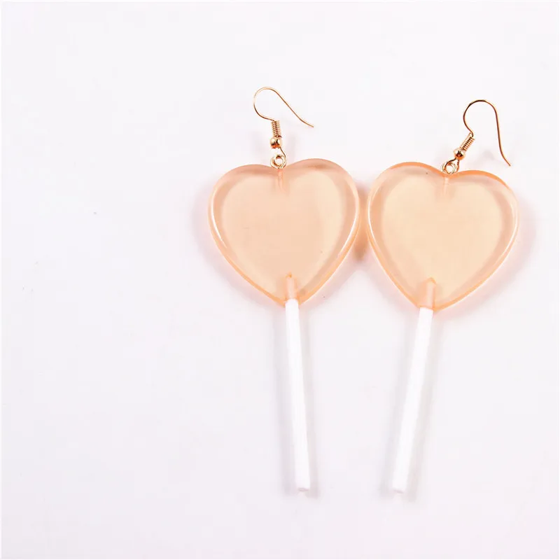 Heart Lollipop -05 30 пар акриловых сережек, леденец, женские сережки, красное сердце, желтая пентаграмма, висячие серьги для молодых девушек, вечерние ювелирные изделия - Окраска металла: Heart Lollipop -05