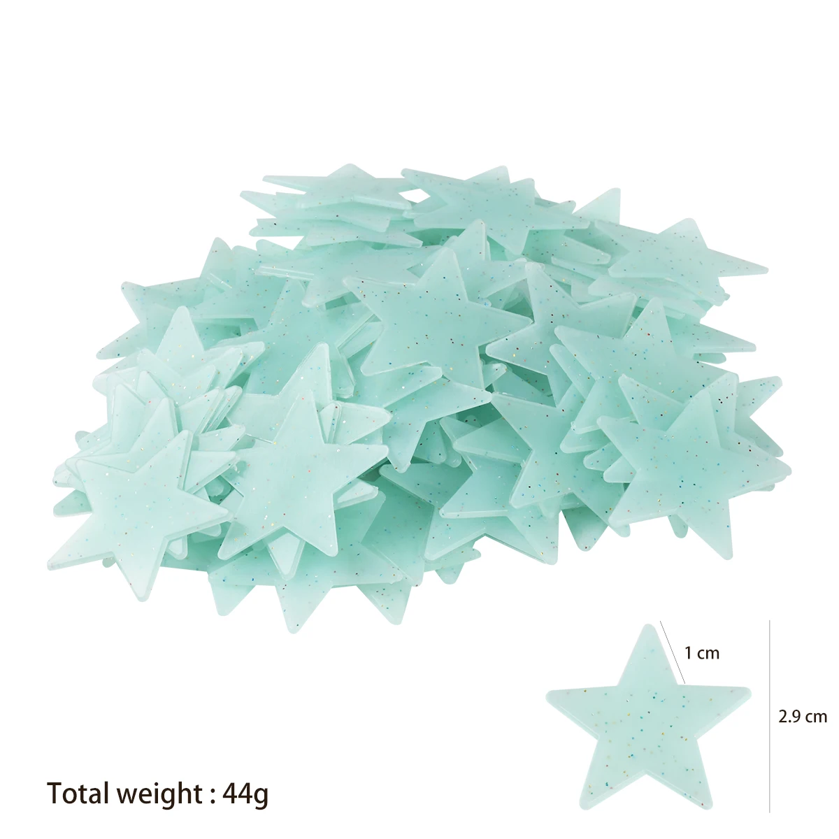 100 шт. флуоресцентные наклейки на стену в виде синих звезд|Наклейки стену| |