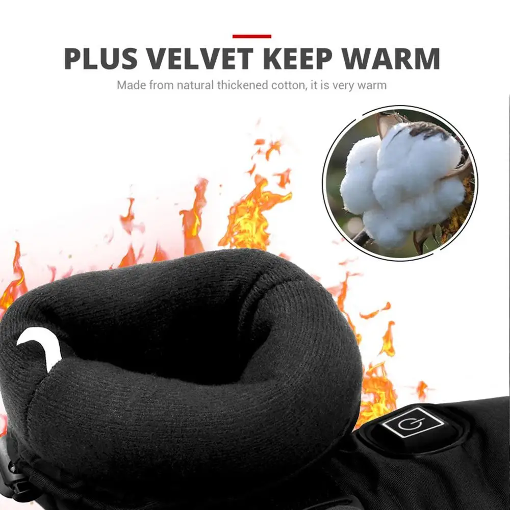 

Winter Warm Thermal Gloves Waterproof Electric Heated Gloves For Outdoor Ski Climbing Heating Gloves With Reflective Strip