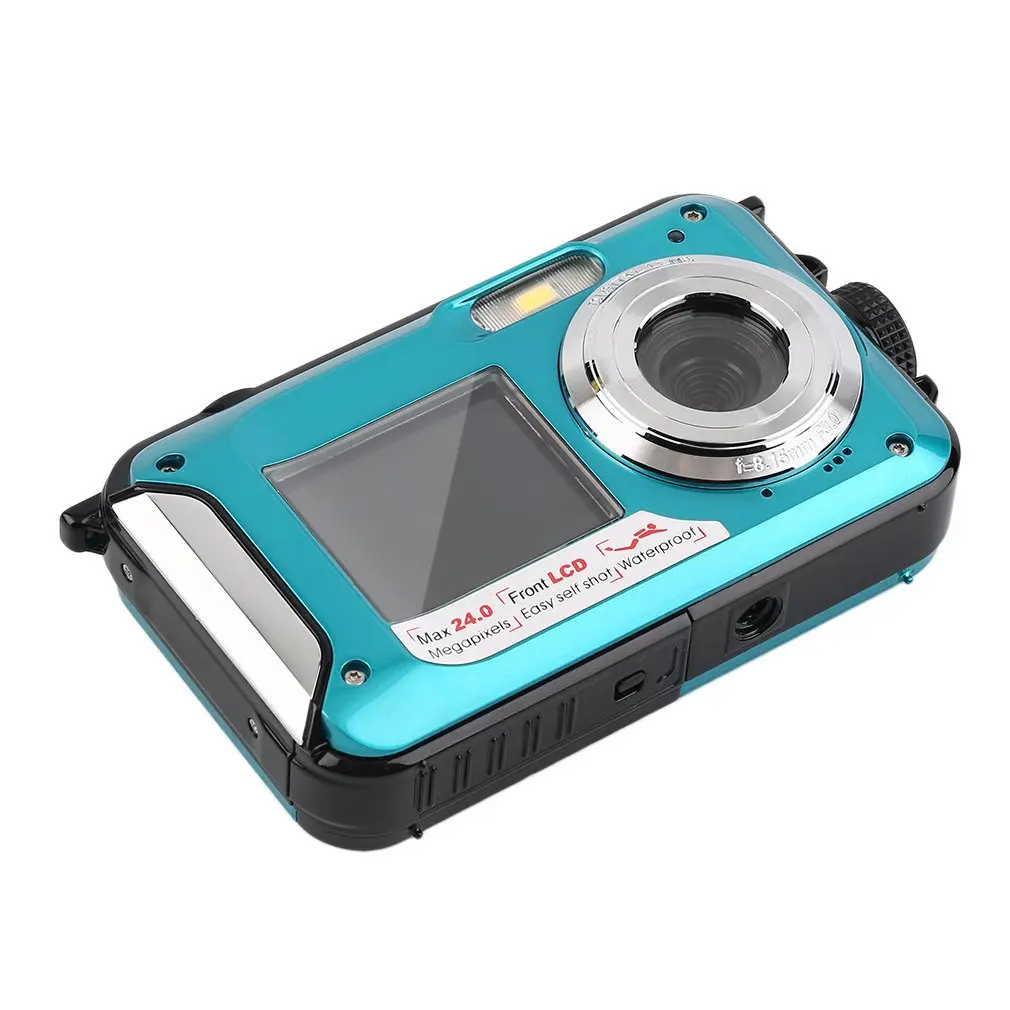 

2.7inch TFT Digital Camera Waterproof 24MP MAX 1080P Double Screen 16x Digital Zoom Camcorder HD268 Underwater Camera