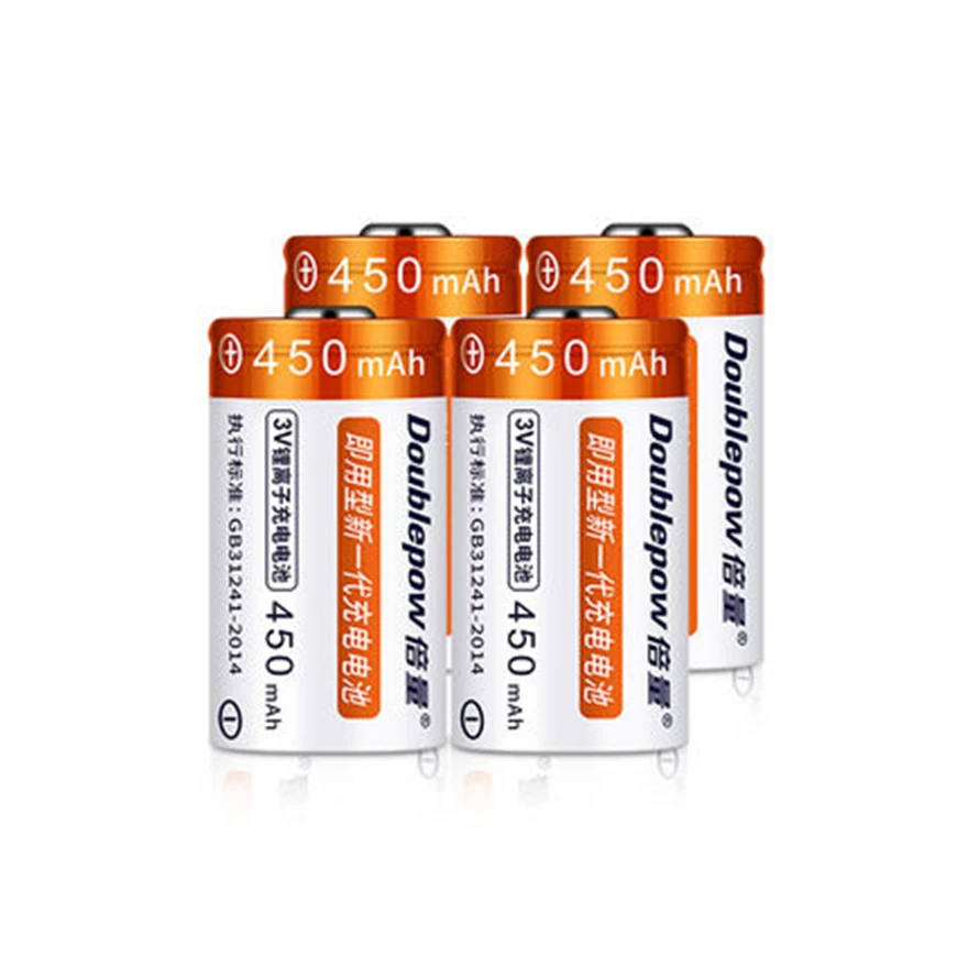 

4pcs/lot CR123A 3V rechargeable battery 16340 450mAh lithium battery lithium iron phosphate rechargeable battery