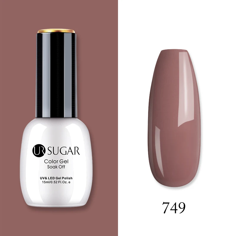 Ur Sugar, 15 мл, Цветной Гель-лак, гибридный лак для ногтей, для маникюра, УФ-светодиодный Полупостоянный гель для ногтей, впитывающий Гель-лак, базовое верхнее покрытие - Цвет: 749