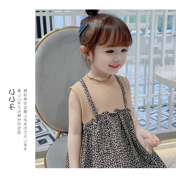 Платье принцессы с фальш вставкой для девочек летняя хлопчатобумажная нательная