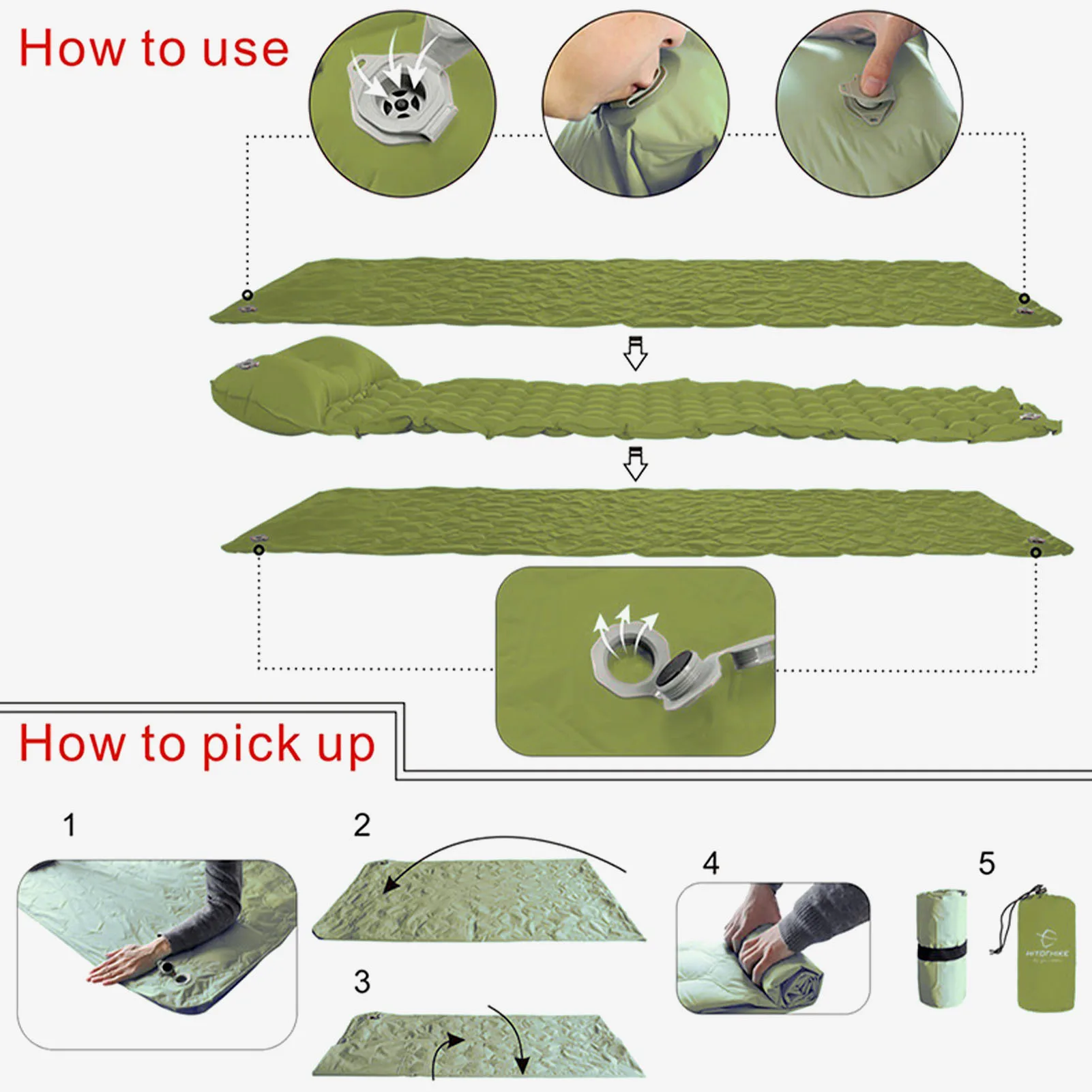 Надувной матрас для сна кемпинга надувной в рулоне компактный и влагостойкий