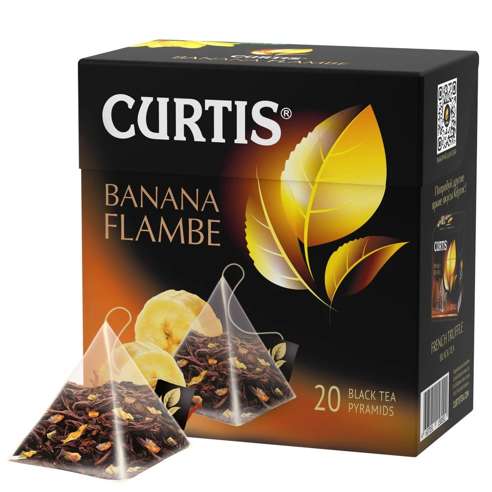 Чай черный в пирамидках CURTIS &quotBanana Flambe&quot 20 шт фруктовый ароматизированный |