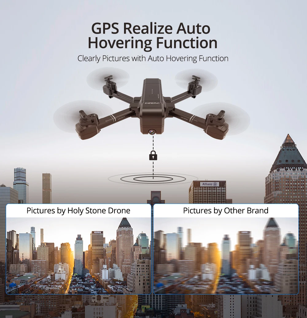 DEERC DE25 gps Дрон FPV с камерой 1080p HD Wifi RC дроны селфи следуем за мной Квадрокоптер gps ГЛОНАСС Квадрокоптер
