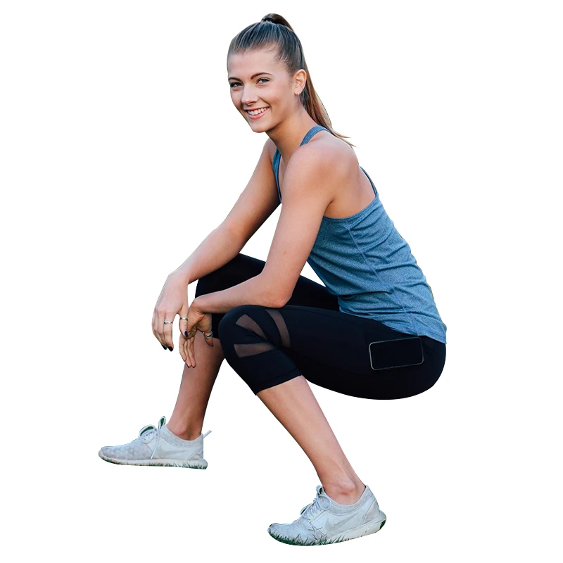 Женские лоскутные леггинсы летние дышащие сетчатые штаны-капри с карманами и