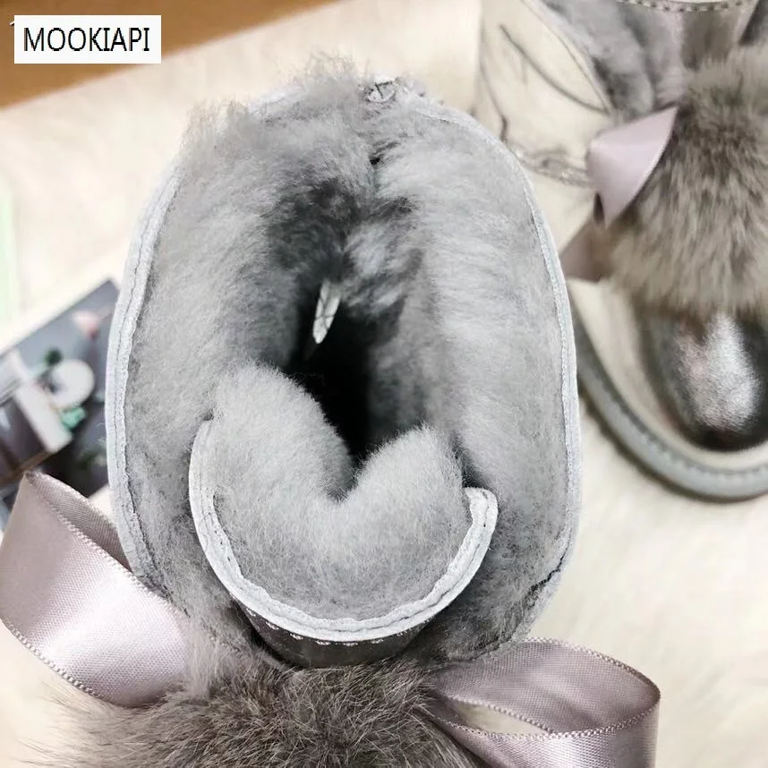 Новейшая Женская обувь в австралийском стиле на шнурках 2019 натуральная овчина 100%