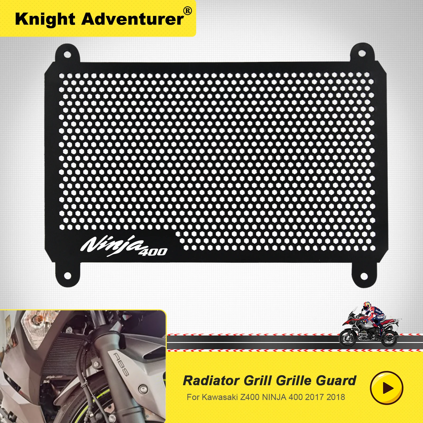 

For KAWASAKI NINJA 400 NINJA400 Z400 z400 2017 2018 Motorcycle Radiator Cover Grill Guard Stainless Steel Protection