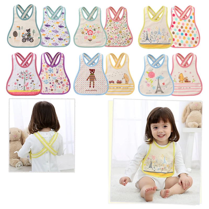 Новый детский слюнявчик нагрудники полотенца мультфильм цветок в горошек дети