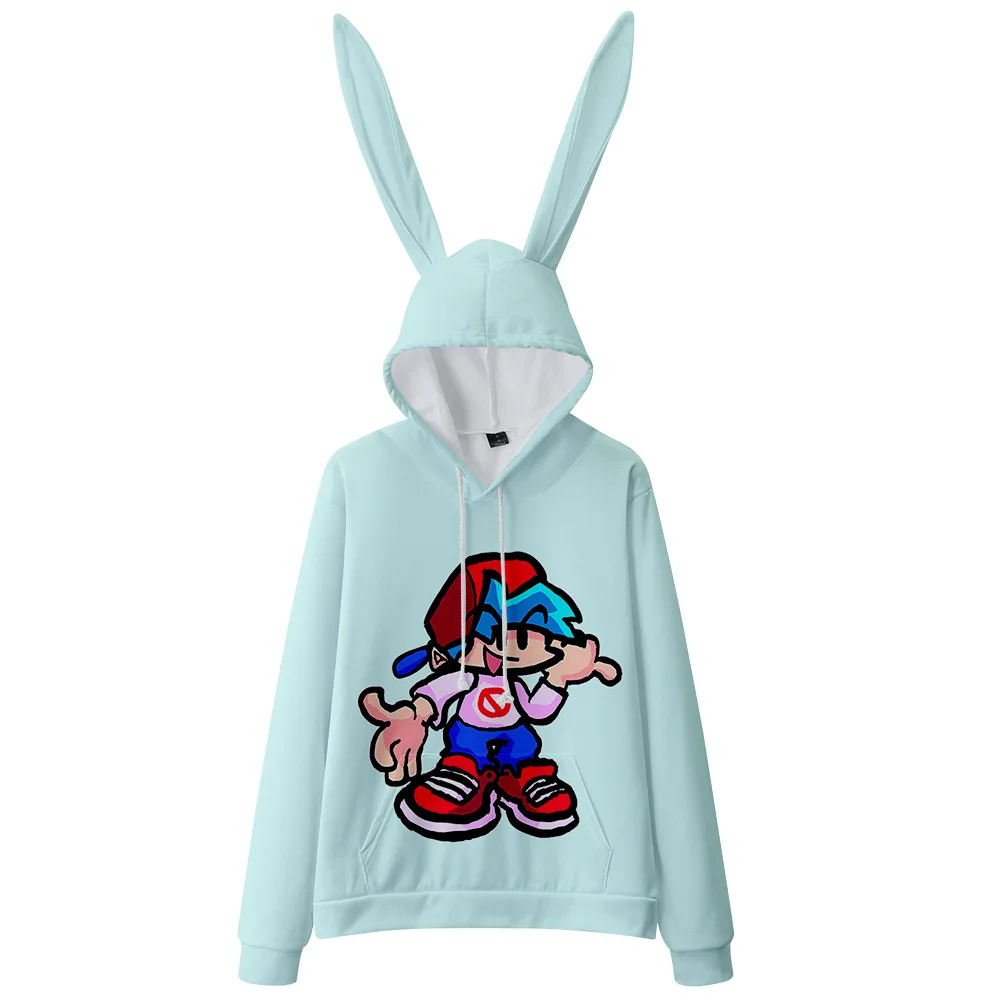 

Coats New Sweatshirts Friday Night Funkin 3D Digital Printing Hoodies Men/Women Bunny Ears Hooded Sweatshirt C Women-clothing