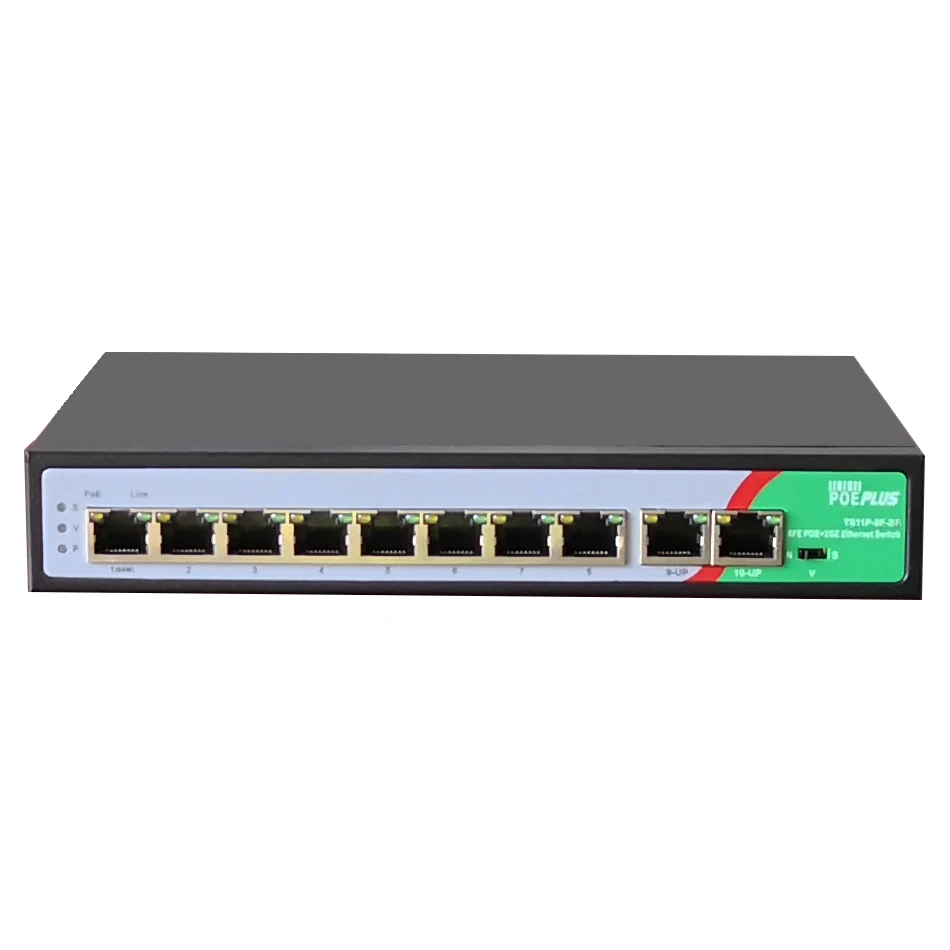 Сертифицированный AI 8 портов коммутатор питания через Ethernet 10/100 Мбит/с устройство