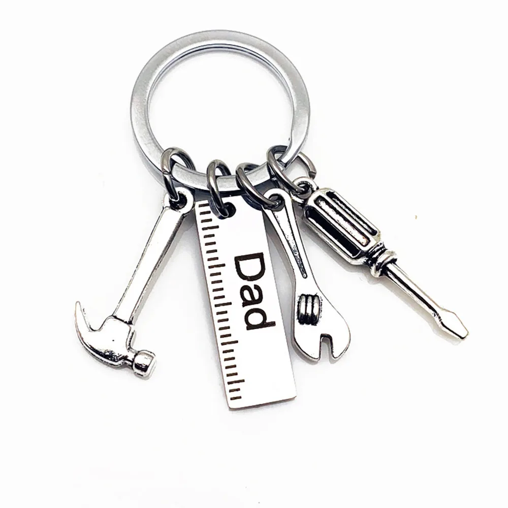

Fathers' Day Dad Papa Birthday Gifts Trendy Wrench Keyring Metal Hand Tools Daddy Fathers Day Keyring Men presents for Dad