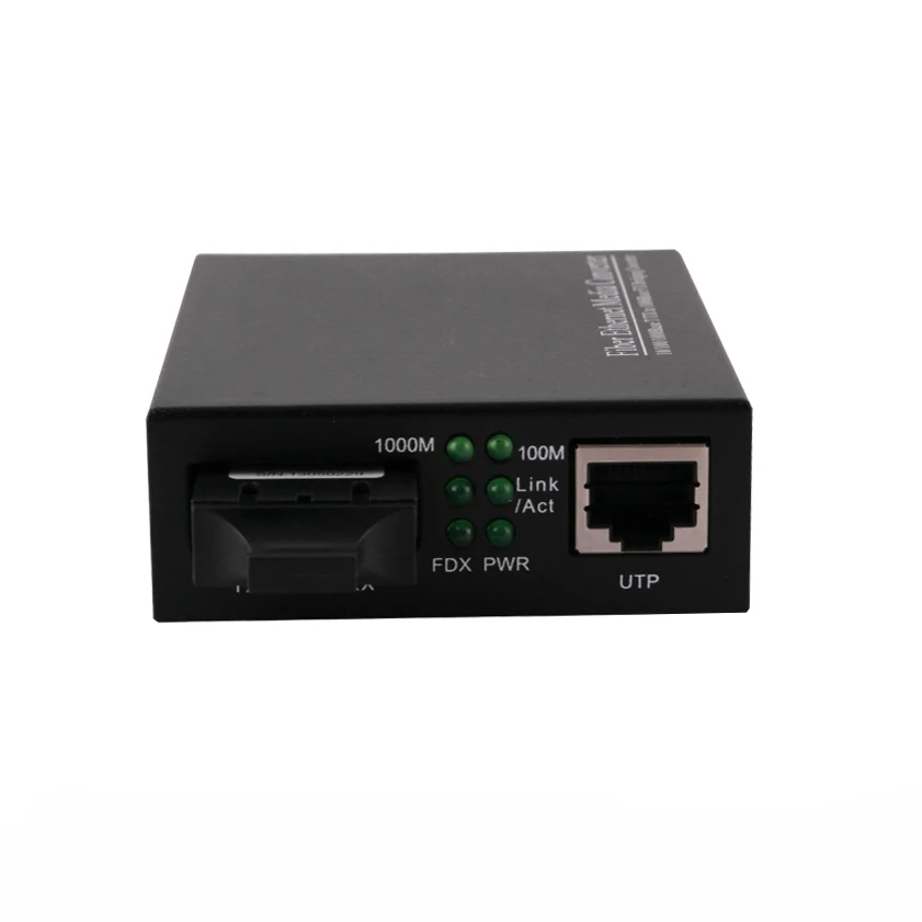 40 км 1000 м Одномодовый двухволоконный гигабитный медиаконвертер 1310nm SC/UPC