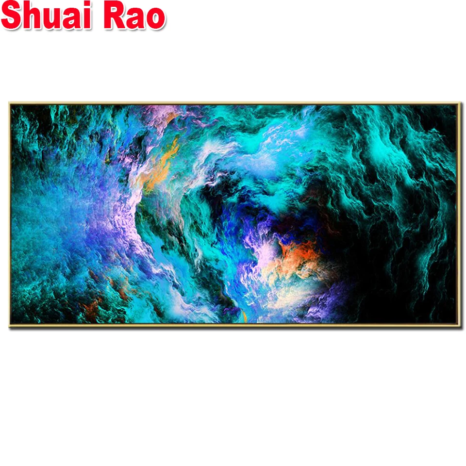 

Large Size Diamond Painting Abstract Landscape Clouds 5D round square Embroidery Mosaic Diamond wall painting For New Year Gift,