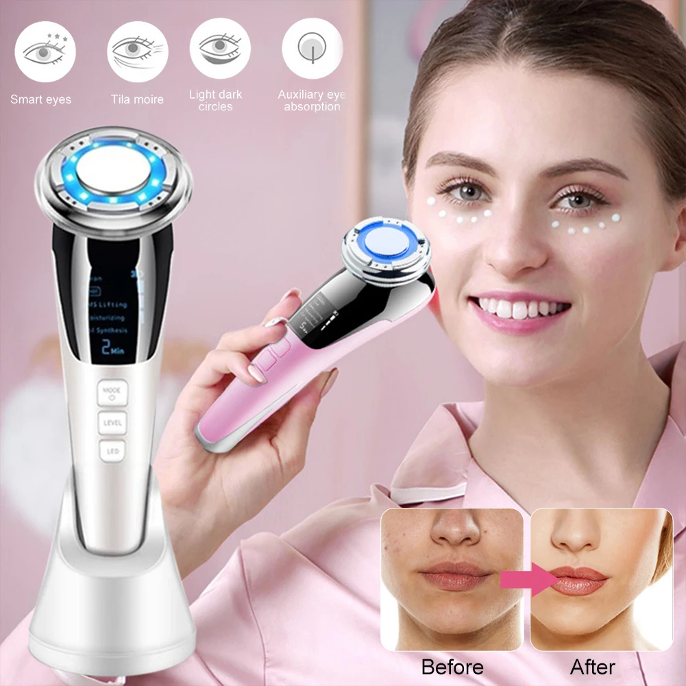 

EMS Facial Massager Micro Current Beauty Face Massager Sonic Vibration Wrinkle Remover Hot Cool Face Lifting Device