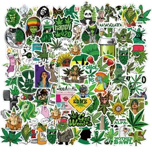 10/50/100PCS Hemp Leaf Hip hop Meme Stickers Laptop DIY Fridge Guitar Motorcycle Luggage Skateboard Cool Sticker Decal Kid Toys