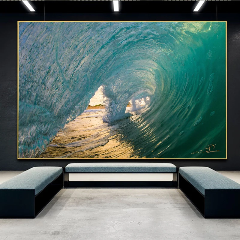 

Blue Surfing Ocean Sea Waves Canvas Painting Surfer Poster and Prints Wall Art Pictures for Living Room Hotel Home Decor Cuadros