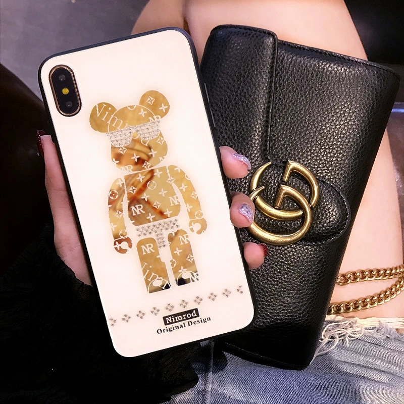 Новая мода стразы чехол для телефона iPhone 7 8 6 6S Plus 11 Pro Max Bear XR XS задняя крышка| |