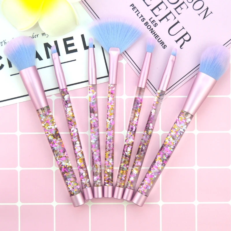 

7 Sets Of Transparent Crystal Makeup Brush Professional Liquid Foundation Blush Eye Shadow Lip Makeup Makeup Brush Set Makeup To