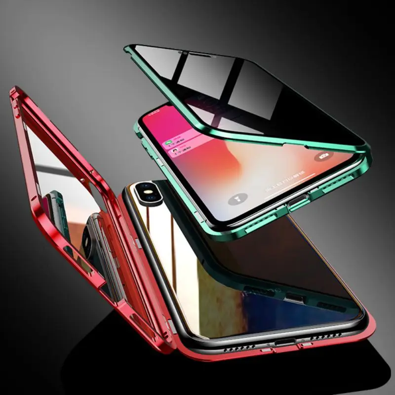 Закаленное стекло для защиты экрана металлический бампер Магнитный чехол iPhone 7/8