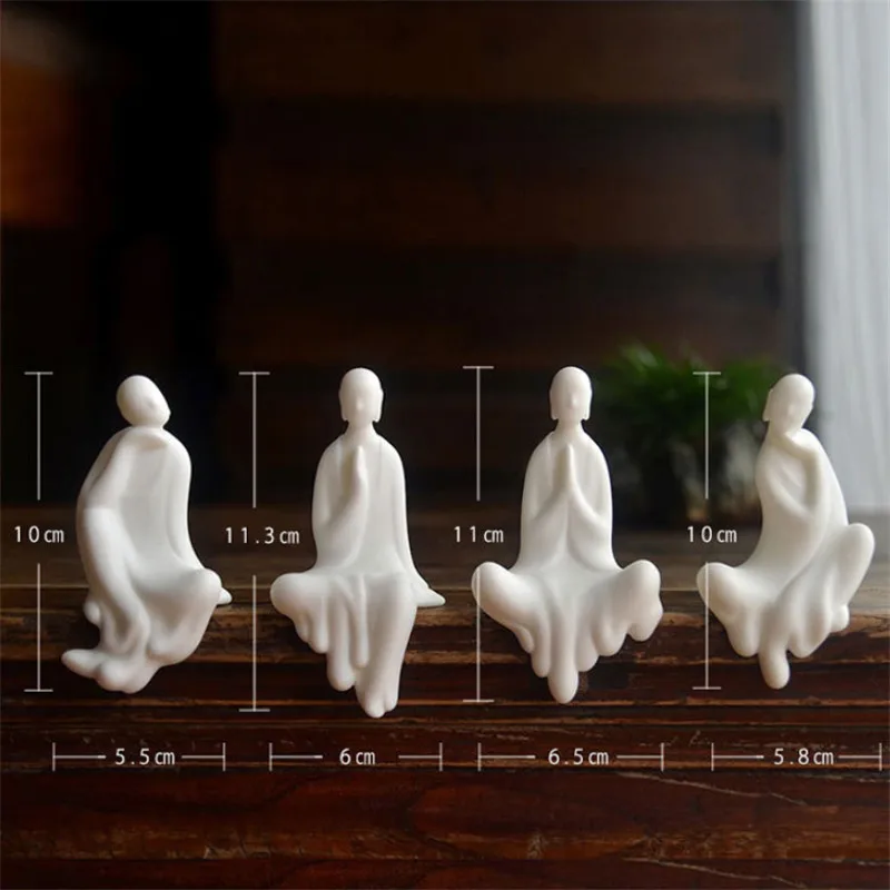 Креативные китайские керамические фигурки из белого нефрита ручной работы