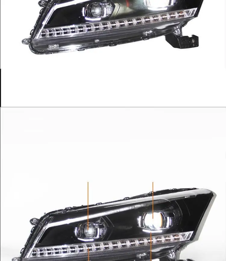 Наружные Drl Luces Assessoires Neblineros Led Para Авто Cob дневные ходовые фары автомобильные фары в сборе 08 для Honda Accord