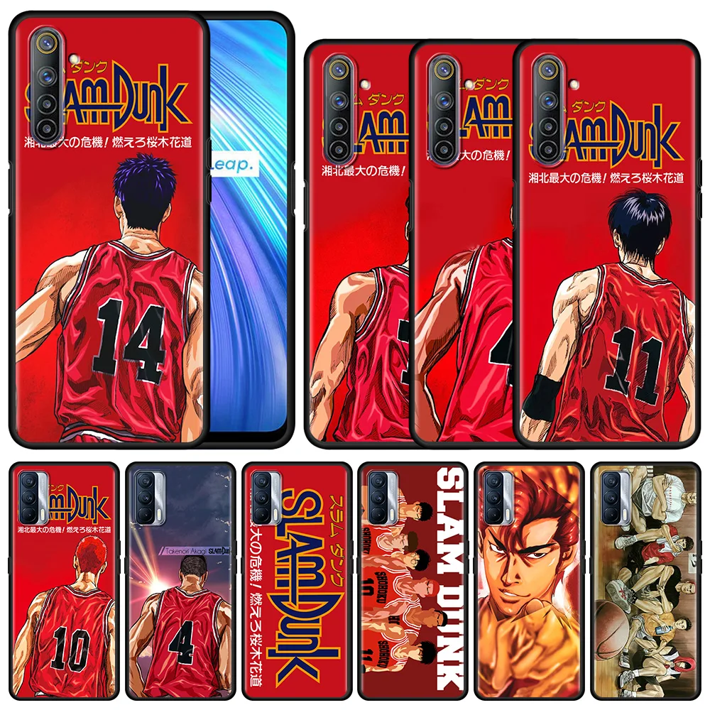 

CellPhone Case For Realme 8 C21 6 7 Pro C3 XT GT Neo C15 C11 C12 5 7i X50 X7 Black Silicone Fundas Capa Slam Dunk