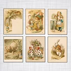 Алиса в стране чудес планшетом, винтажная печать, спальня, украшение для дома, современные Фотообои