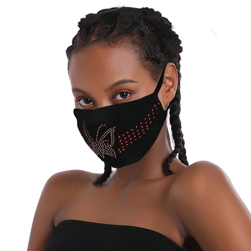 Женская Блестящая Маска Стразы многоразовая блестящая маска для лица вечерние