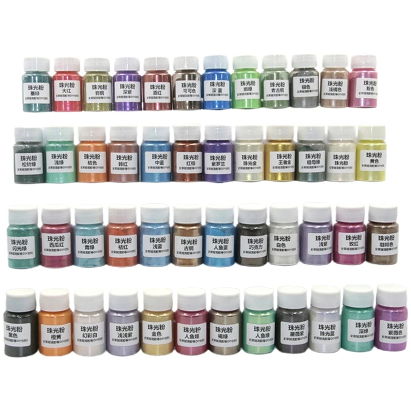 48 Colors Epoxy Resin Pigments Mica Powder Pigment Kit Resin Colorant Makeup Soap Candle Making Powder Pigment Set Dropshipping