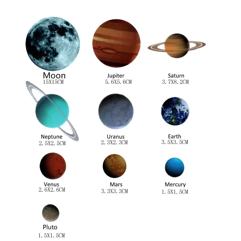 Светящиеся наклейки с планетами космической солнечной системы 2021 новогодний