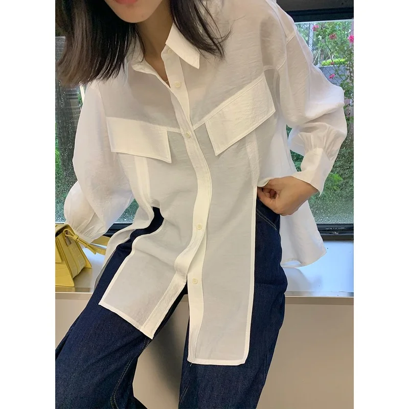 

Elegant White Shirt 2021 Women Long Sleeve Blouses Office Work Ladies Turn Down Collar Women's Tops Tunic Blusas Femme