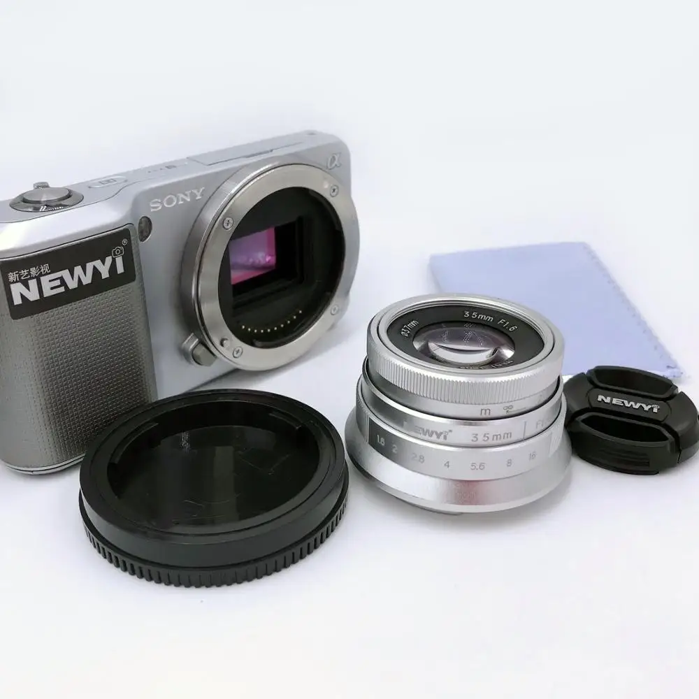 Серебристая металлическая E для объектива EF 35 мм F1.6 объектив Sony NEX 5 7 A6000 A5000 A6300