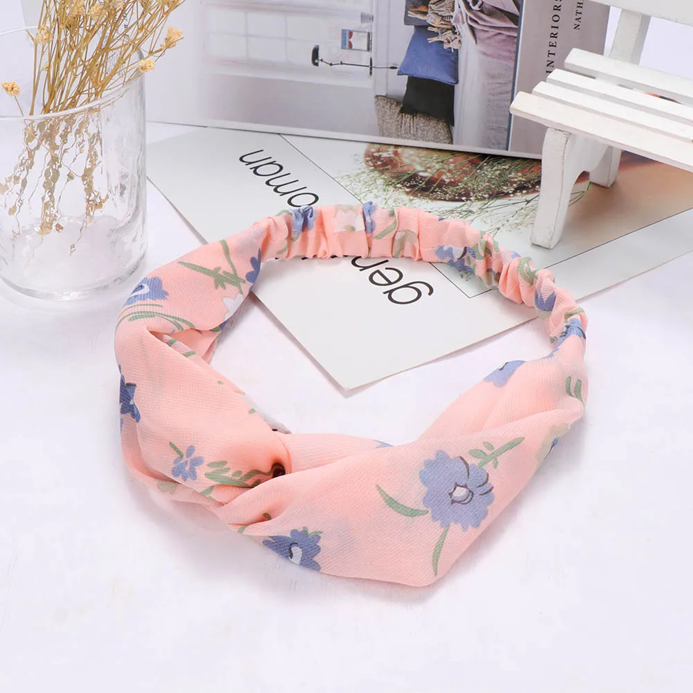 Hot Sale 1 pcs Women Fashion Elastic Stretch Plain Rabbit Bow Style Hair Band Headband Turban HairBand Hair Accessories - Цвет: pink