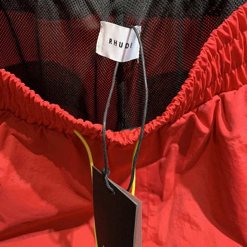 

Red Blue Green Rhude Shorts 2021 Summer Style Men Women 1:1 High Quality Pill Zipper Head Drawstring RHUDE Short